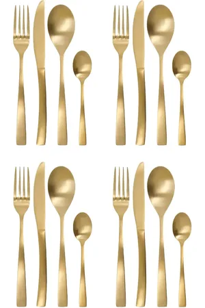 House Doctor Bestiksæt, Hdgolden, Gylden Home Tableware Cutlery Cutlery Set Gold