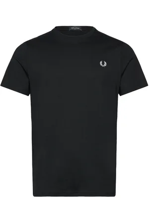 Fred Perry Tennis Graphic Tee Tops T-shirts Short-sleeved Black