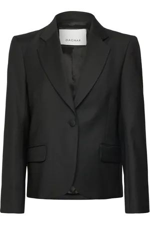 Dagmar Short Pleated Blazer Blazers Single Breasted Blazers Black