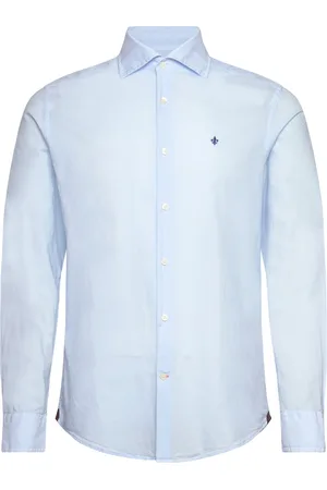 Morris Summer Lightweight Shirt-Slim Fit Tops Shirts Business Shirts Blue