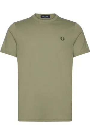 Fred Perry Ringer T-Shirt Tops T-shirts Short-sleeved Khaki Green
