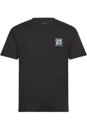 French Connection Abstarct Flower Tops T-shirts Short-sleeved Black