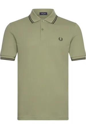 Fred Perry Twin Tipped Fp Shirt Tops Polos Short-sleeved Khaki Green