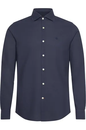 Morris Summer Lightweight Shirt-Slim Fit Tops Shirts Business Shirts Navy