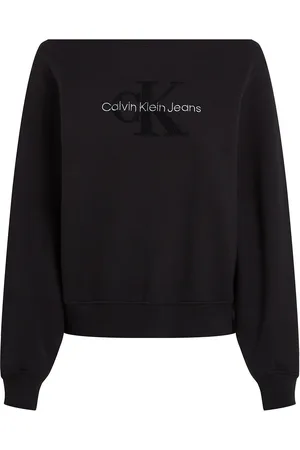 Calvin Klein Chenille Monologo Crewneck Tops Sweat-shirts & Hoodies Sweat-shirts Black