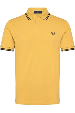 Fred Perry Twin Tipped Fp Shirt Tops Polos Short-sleeved Yellow