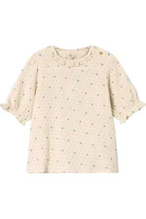 Fliink Blooming Ss Blouse Tops Blouses & Tunics Cream