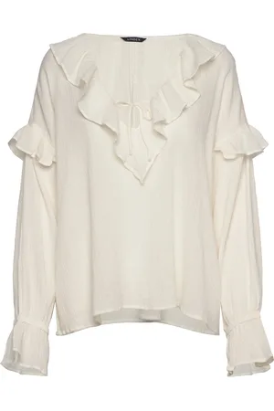 Lindex Blouse Sindry Tops Blouses Long-sleeved Cream