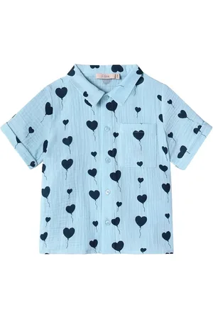 Fliink Love Ss Shirt Tops Shirts Short-sleeved Shirts Blue