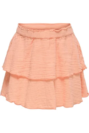 ONLY Kmgpalm Thyra Life Layered Skirt Wvn Dresses & Skirts Skirts Midi Skirts Coral