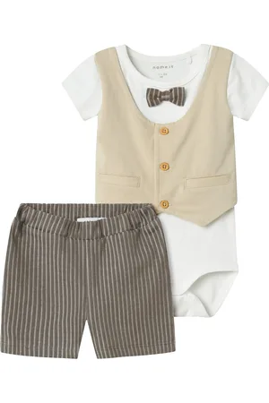 NAME IT Nbmhelmar Shorts Set Sets Sets With Short-sleeved T-shirt Beige