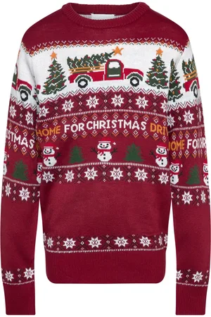 Christmas Sweats Driving Home For Christmas Kids Tops Knitwear Pullovers Red