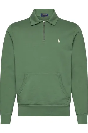 Ralph Lauren Loopback Fleece Quarter-Zip Sweatshirt Tops Sweat-shirts & Hoodies Sweat-shirts Green