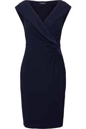 Ralph Lauren Jersey Off-The-Shoulder Cocktail Dress Lyhyt Mekko Navy