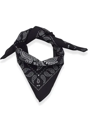 Mads Norgaard Soft Cotton Paisley Scarf Solid Accessories Scarves Lightweight Scarves Black