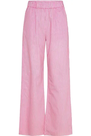 Crās Nathancras Pants Bottoms Trousers Wide Leg Pink