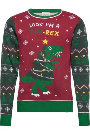 Christmas Sweats The Tree-Rex Sweater Kids Tops Knitwear Pullovers Multi/patterned