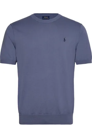 Ralph Lauren Cotton Crewneck Short-Sleeve Sweater Tops T-shirts Short-sleeved Blue