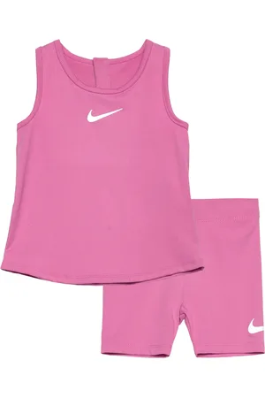 Nike Ks-Knit Short Set Sport Sets With Short-sleeved T-shirt Pink
