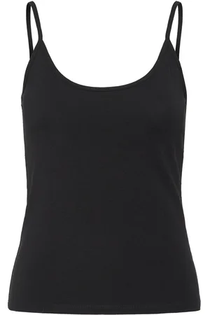 Gina Tricot Basic Strap Singlet Tops T-shirts & Tops Sleeveless Black
