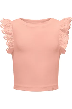 ONLY Kmgdrea Liife S/L Detail-Top Jrs Tops T-shirts Sleeveless Coral