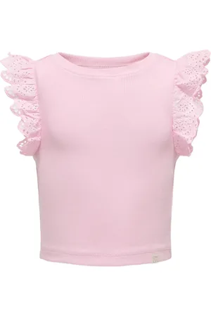 ONLY Kmgdrea Liife S/L Detail-Top Jrs Tops T-shirts Sleeveless Pink