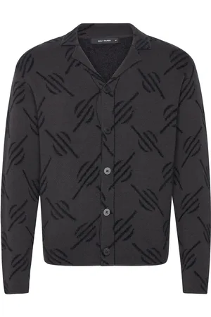 Daily paper Kirabo Monogram Knit Cardigan Tops Knitwear Cardigans Black