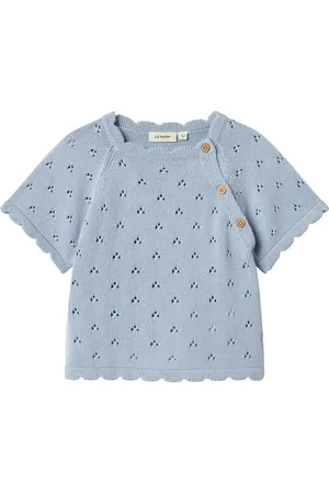 Lil Atelier Nmfjola Ss Knit Lil Tops Knitwear Pullovers Blue