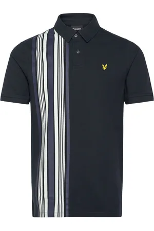 Lyle & Scott Deck Stripe Polo Shirt Tops Knitwear Short Sleeve Knitted Polos Black