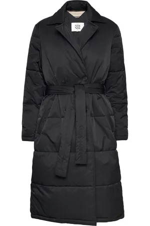 Noa Noa Veronica Coat Topattu Pitkä Takki Black