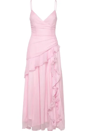 Bardot Yvanna Ruffle Maxi Dress Maksimekko Juhlamekko Pink