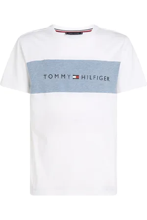 Tommy Hilfiger Ss T-Shirt Block Logo Tops T-shirts Short-sleeved White