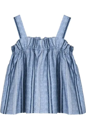 Fliink Amie Ruffle Top Tops T-shirts Sleeveless Blue
