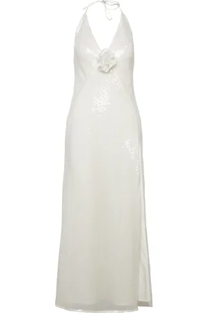 Bardot Aradia Sequin Halter Dress Polvipituinen Mekko White