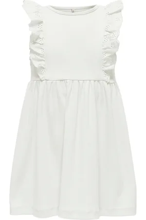 ONLY Kmgdrea Life S/S Detail Dress Jrs Dresses & Skirts Dresses Casual Dresses Sleeveless Casual Dresses White