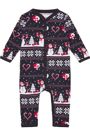 Christmas Sweats Christmas Heart Jumpsuit Navy Baby Pyjama Sie Jumpsuit Haalari Multi/patterned