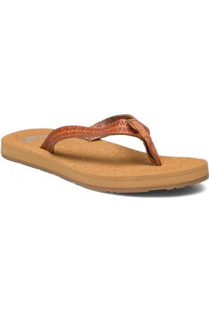 Roxy Porto Motif Shoes Summer Shoes Sandals Flip Flops Brown
