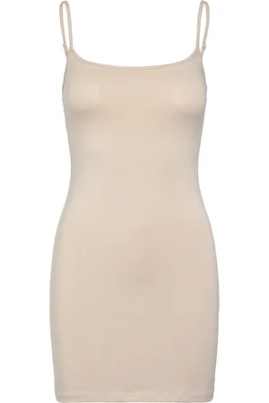 Gina Tricot Basic Mini Slip Dress Lyhyt Mekko Beige