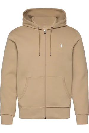 Ralph Lauren Double-Knit Full-Zip Hoodie Tops Sweat-shirts & Hoodies Hoodies Beige