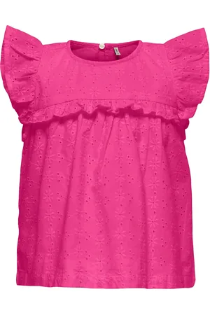 ONLY Kmgmargot Life S/L Embroidery Top Wvn Tops T-shirts Sleeveless Pink