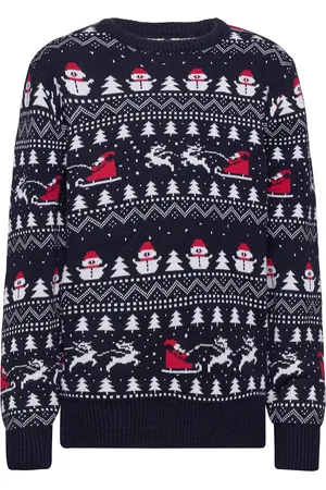 Christmas Sweats The Stylish Christmas Jumper Navy Tops Knitwear Pullovers Blue