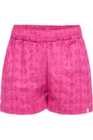 ONLY Kmgmargot Life Embroidery Shorts Wvn Bottoms Shorts Pink