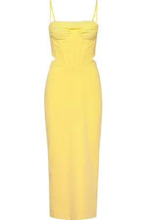 Bardot Martini Midi Dress Polvipituinen Mekko Yellow