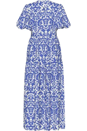 Y.A.S Greena Ss Ankle Dress S. Maksimekko Juhlamekko Blue