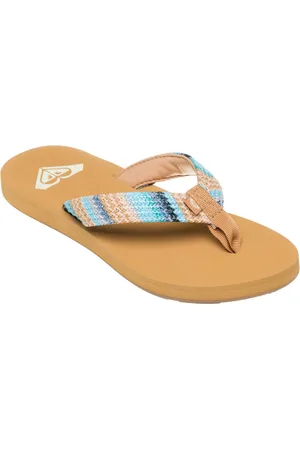 Roxy Porto Raffia Ii Shoes Summer Shoes Sandals Flip Flops Brown