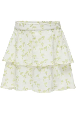 ONLY Kmgpalm Thyra Life Layered Skirt Wvn Dresses & Skirts Skirts Midi Skirts White