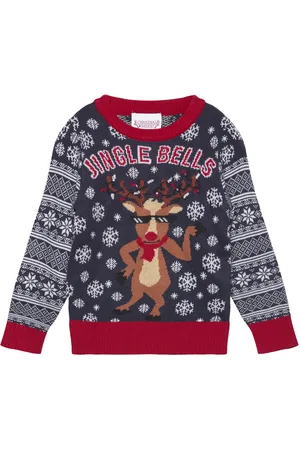Christmas Sweats Jingle Bells Christmas Sweater Kids Tops Knitwear Pullovers Multi/patterned