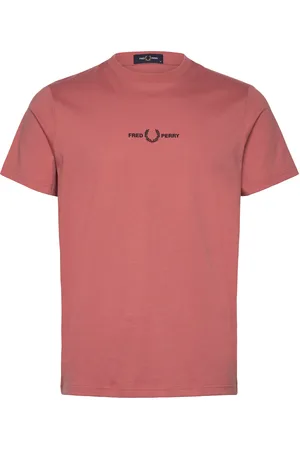 Fred Perry Embroidered T-Shirt Tops T-shirts Short-sleeved Coral