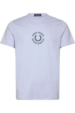 Fred Perry Sportswear Graphic Tee Tops T-shirts Short-sleeved Blue