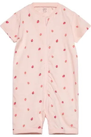 Lindex Pyjamas Romper Strawberries Bodies Short-sleeved Pink